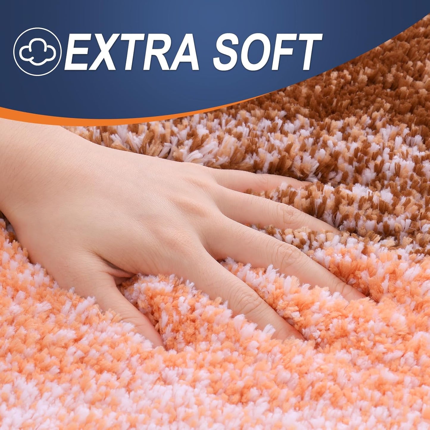 OLANLY Large Bathroom Rug Mat - Extra Soft Microfiber, Quick Dry & Machine Washable | 45x27, Orange