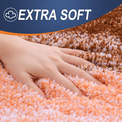 OLANLY Bathroom Runner Rug - Extra Soft & Absorbent Microfiber Mat | 70x24, Quick Dry, Rubber Backing, Orange