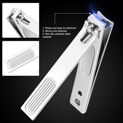 FAMILIFE Manicure Set, Nail Professional Kit Manicure Kits Nail Clipper Sets, 13PCS Stainless Steel Pedicure Sets Mens Grooming Tool, with Brown Leather Travel Case for Men