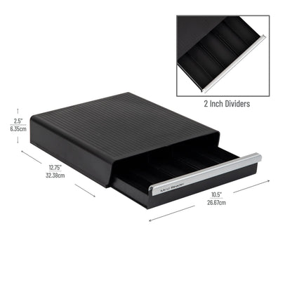 Mind Reader Single Serve Coffee Pod Drawer, 30 Pod Capacity, Countertop Organizer, 10.5"L x 12.75"W x 2.5"H, Black