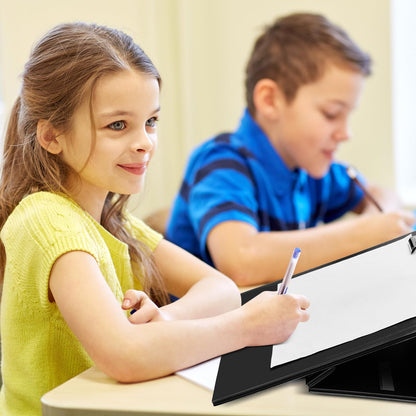 Skyygemm 14 x 12 Inch Folding Slant Board for Writing Kids Black Large Sloped Surface Clipboard to Improve Handwriting Legibility Posture Endurance for Office Classroom Tool(4 Pcs)