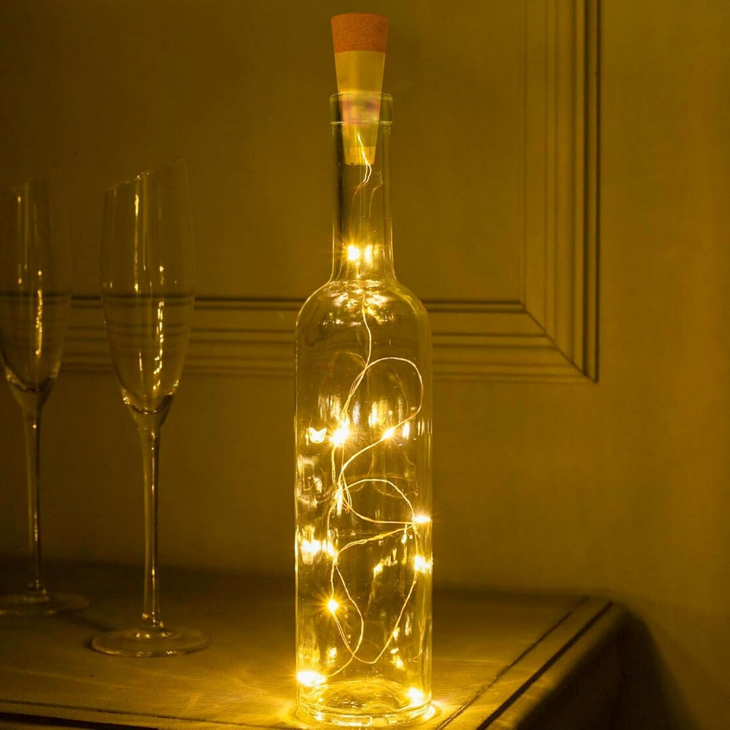 20 2024 3 Pack) Bottle Lights, LED Fairy Lights Battery Operated USB Rechargeable Upgraded Bottle Light with Cork