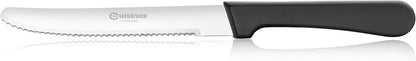 Cuisinox Set of 4 Steak Knives with Black Polypropylene Handle and Rounded Tip
