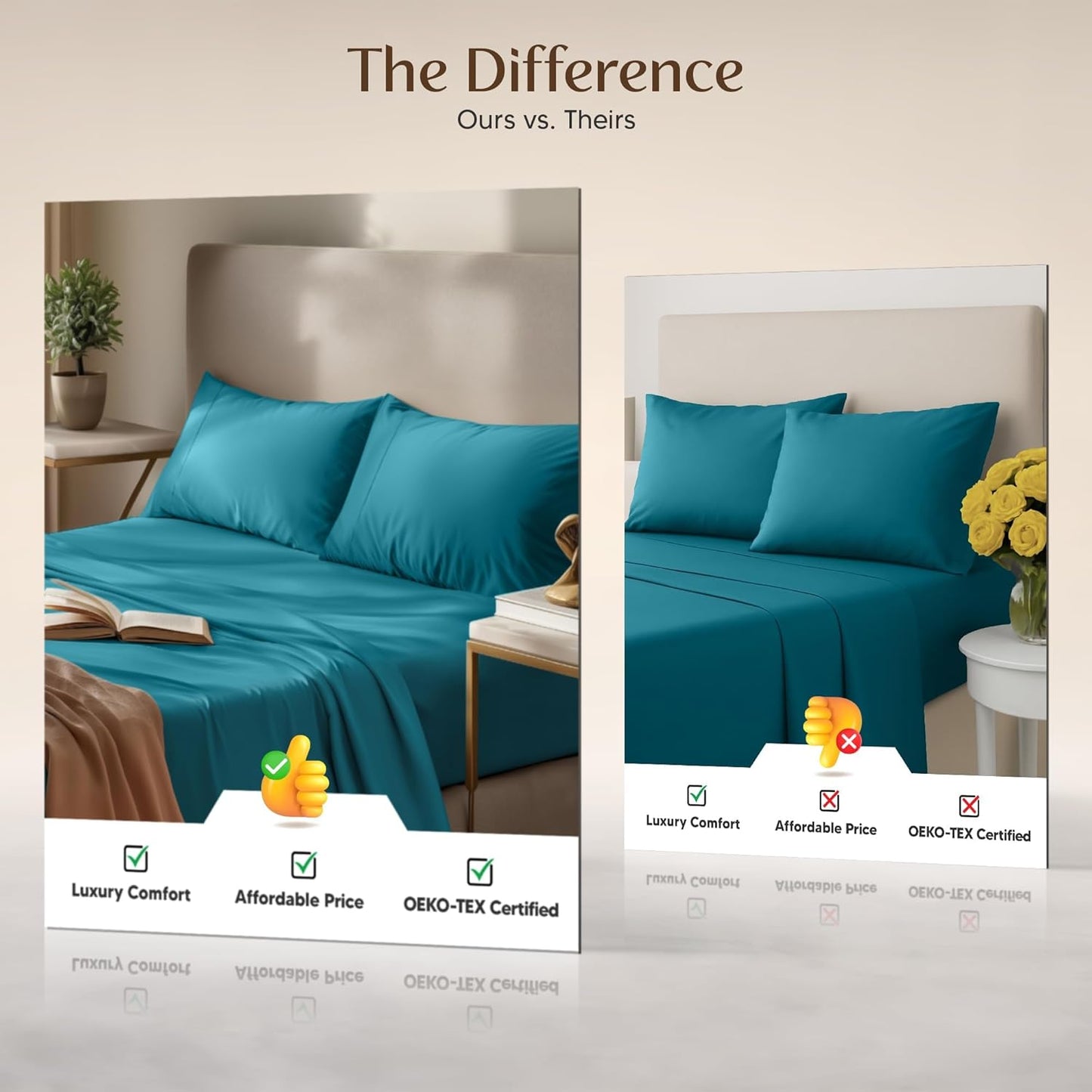 Utopia Bedding Twin Sheet Set - Soft & Breathable 3-Piece Microfiber Bed Sheets | Denim Blue