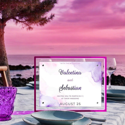 TWING 8x10 Picture Frame, Acrylic Photo Frame Self Standing Magnetic Color Floating Picture Frame Use as 8x10, 8x8, 6x8-Horizontal and Vertical Formats for Wall and Tabletop Display, Purple, 1 Pack