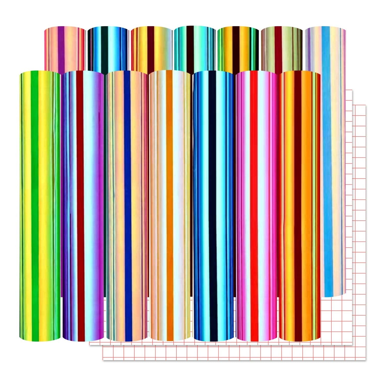 Lya Vinyl 16 Pack Holographic Vinyl Set for Cutting Machine - 12" x 12" Permanent Holographic Vinyl Sheets for Decor Sticker, Party Decoration, Car Decal