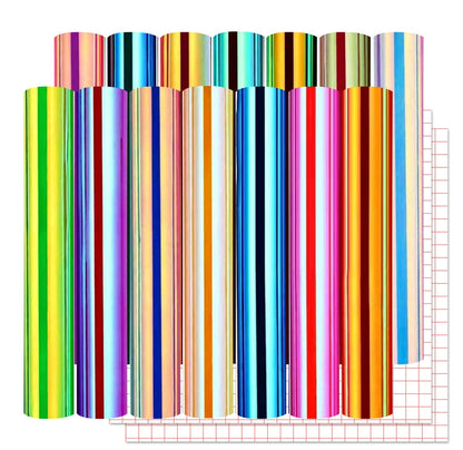 Lya Vinyl 16 Pack Holographic Vinyl Set for Cutting Machine - 12" x 12" Permanent Holographic Vinyl Sheets for Decor Sticker, Party Decoration, Car Decal