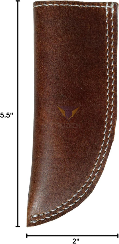 Tuzech Handmade Leather Hot Handle - Pan Handle Potholder, Double Layered Stitched for Metal Skillet Grips