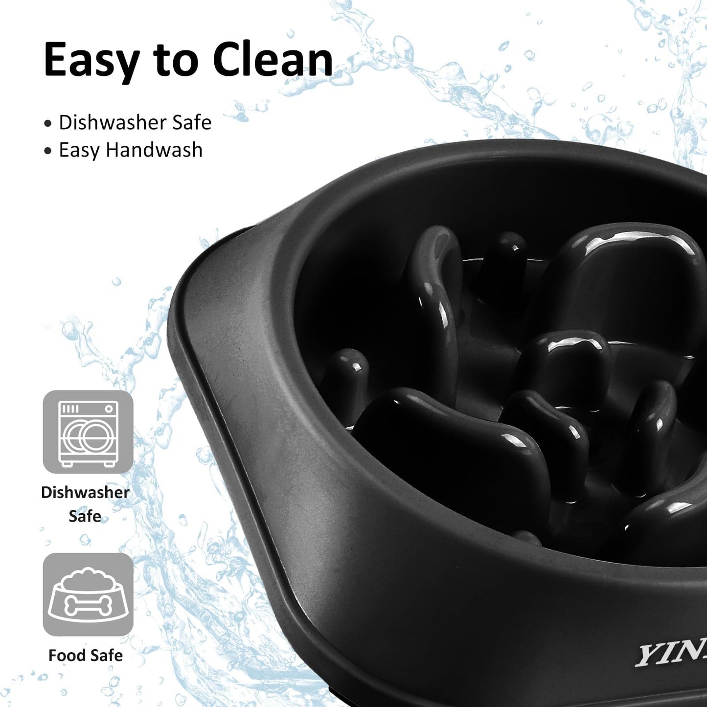 YINEYA Slow Feeder Dog Bowls, Pet Supplies That Slow Down Eating, Pet Food Bowls, Maze Dog Puzzle Feeder for Medium Breed