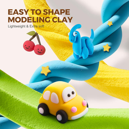 Air Dry Clay for Kids, Modeling Clay Kit with Storage Box & Sculpting Tools, Magic Molding Clay for Boys & Girls Crafts Gift, Age 6-12 Year Olds