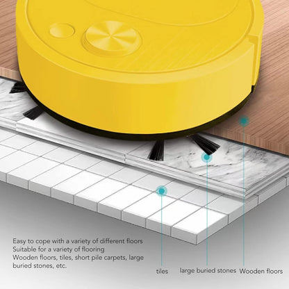 Mini Robot Vacuum Cleaner, Automatic USB Charging Robot for Pet Hair, Hardwood Floors, Tile Floor (Yellow)