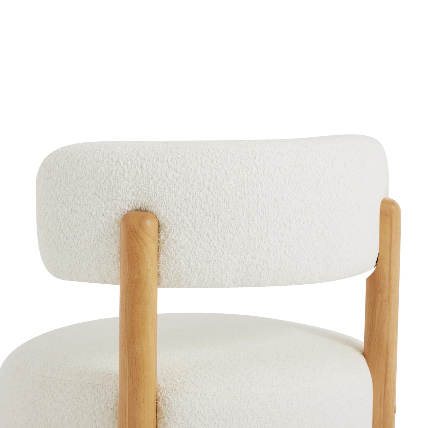 Christopher Knight Home Eloise Modern Accent Chair for Living Room, Boucle Upholstered Single Lounge Sofa Chair with Wooden Frame, Comfy Reading Chair for Bedroom, Light Beige+Natural