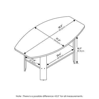 Furinno Simple Design Coffee Table, French Oak Grey/Black