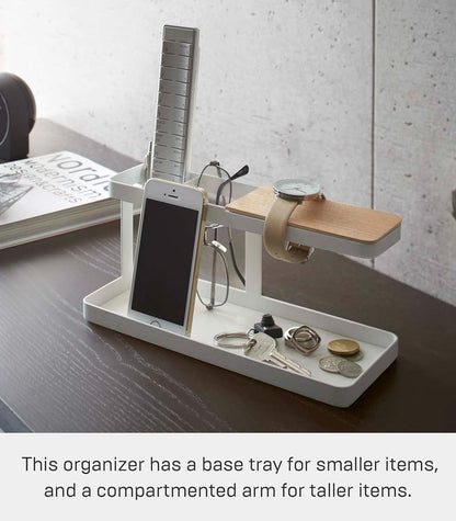 YAMAZAKI home Desk Bar-Wood & Steel Organizer - One Size, White (2299)