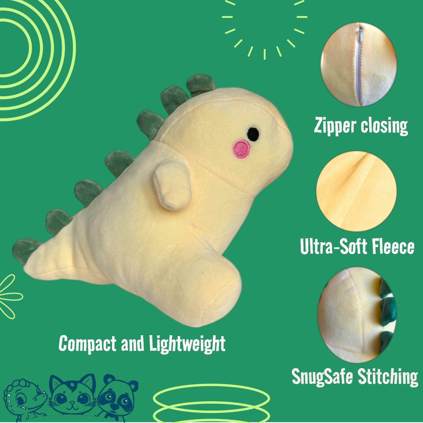 3-Pack 8" Make Your Own Stuffed Animal Kit - No Sew Crafts for Kids - DIY Children Dinosaur Pillow - Unstuffed Plush Animals Kit (Traditional)