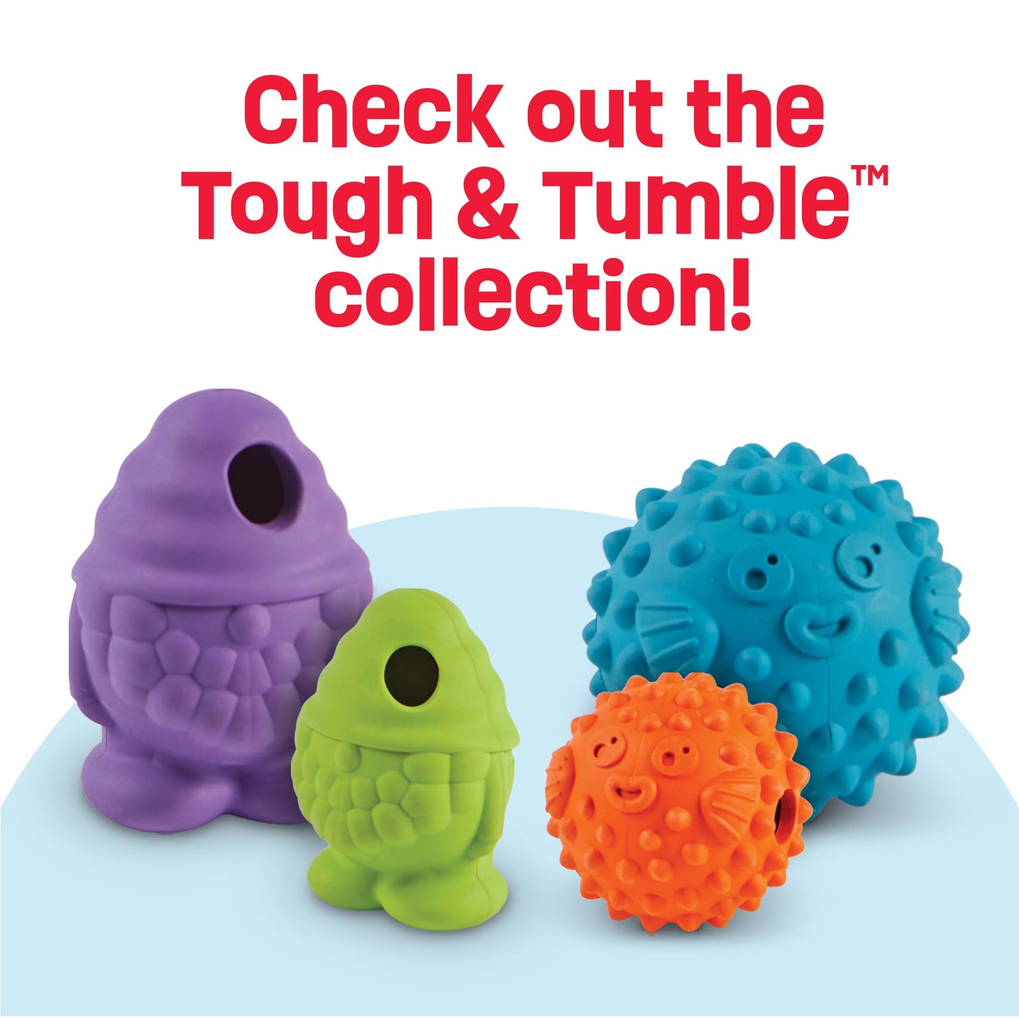 Brightkins Tough & Tumble Treat Dispenser Large Gnome - BPA Free Enrichment Treat Dispensing Dog Toy for Aggressive Play