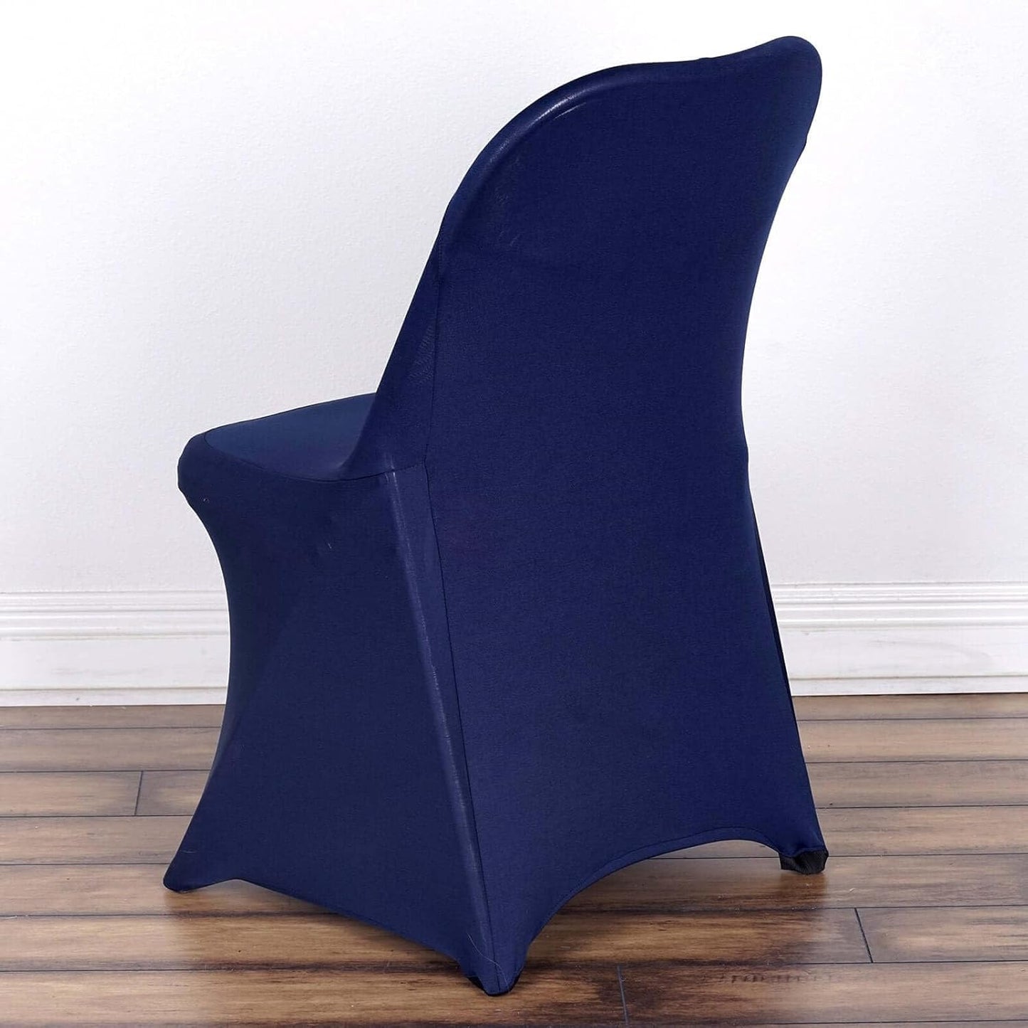 5 Efavormart PCS Navy Premium Spandex Stretch Folding Chair Cover, Fitted Folding Chair Cover