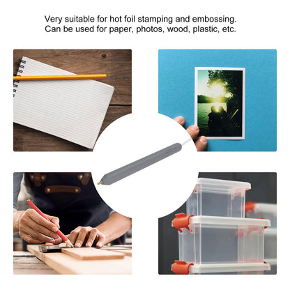 Heat Foil Pen, USB Powered Hot Foil Pen with 4 Size Metal Tips, Multipurpose Hot Foil Embossing Stamping Pen Drawing Pen for DIY Craft Embossing Card Making Scrapbooking Tool