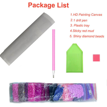 5D Butterfly Diamond Art Kits for Adults, Full Square Drill Fantasy Animal DIY Diamonds Painting Set Paint By Numbers, Shiny Beads Art Craft 12x12in for New Beginners Home Decoration