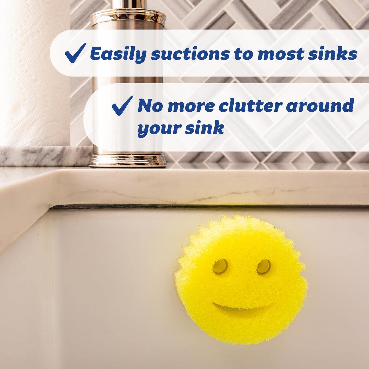 Scrub Daddy Sponge Holder Daddy Caddy - Sponge Holder for Kitchen Sink - Sponge Caddy and Kitchen Organizer with Suction Cups - Self Draining & Dishwasher Safe (1 Count)