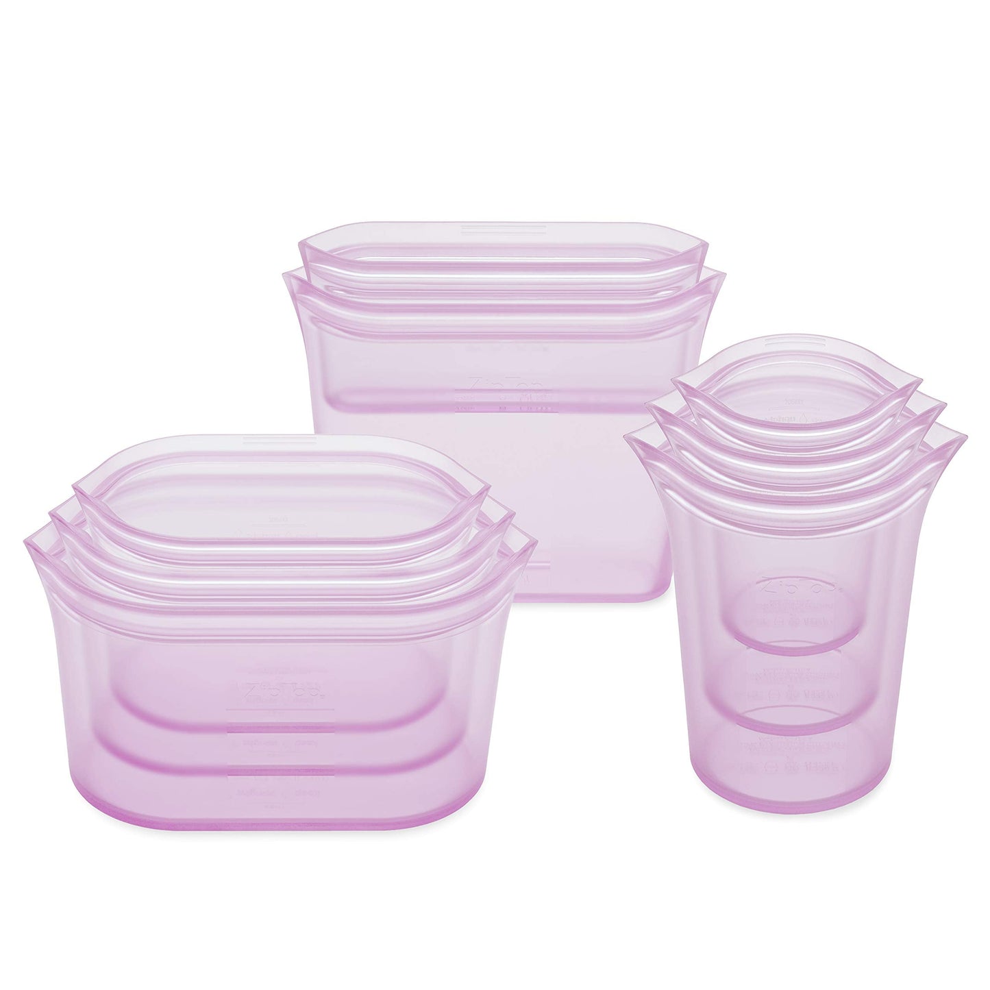 Zip Top Reusable Food Storage Bags | Medium Dish [Frost] | Silicone Meal Prep Container | Microwave, Dishwasher and Freezer Safe | Made in the USA