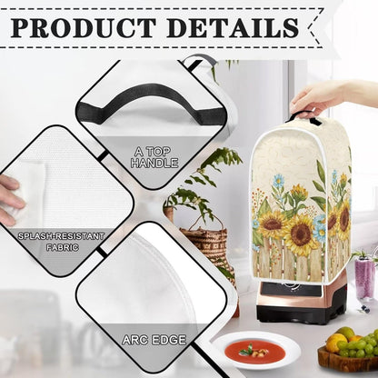 Wood Sunflower Blender Dust Cover, Anti Fingerprint Polyester Dust Proof Cover for Stand Mixer or Coffee Maker