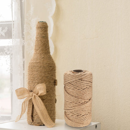 6mm Jute Rope, 164 Feet/50 m Jute Twine, Natural Hemp Rope, Heavy DutyJute Sisal String Cord Rope for DIY Arts Crafts, Gardening, Bundling, Decorating, Cat Scratching Post, Gift Wrapping (6mm x 164ft)