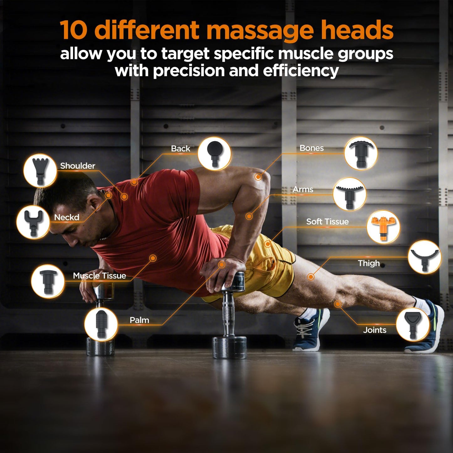 Massage Gun, Deep Tissue Percussion Massager for Pain Relief, Super Quiet Portable Body Relaxation Electric Muscle Massage Gun with 10 Attachment 30 Speed