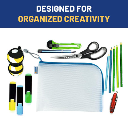 HERMA Double Sided Adhesive Squares Runner Set: 1 Refillable Dispenser, 3 Permanent Mounting Rolls (49ft Each) & 1 Blue Zipper Pouch (10x8in) - Strong Bond for Photos & Crafts