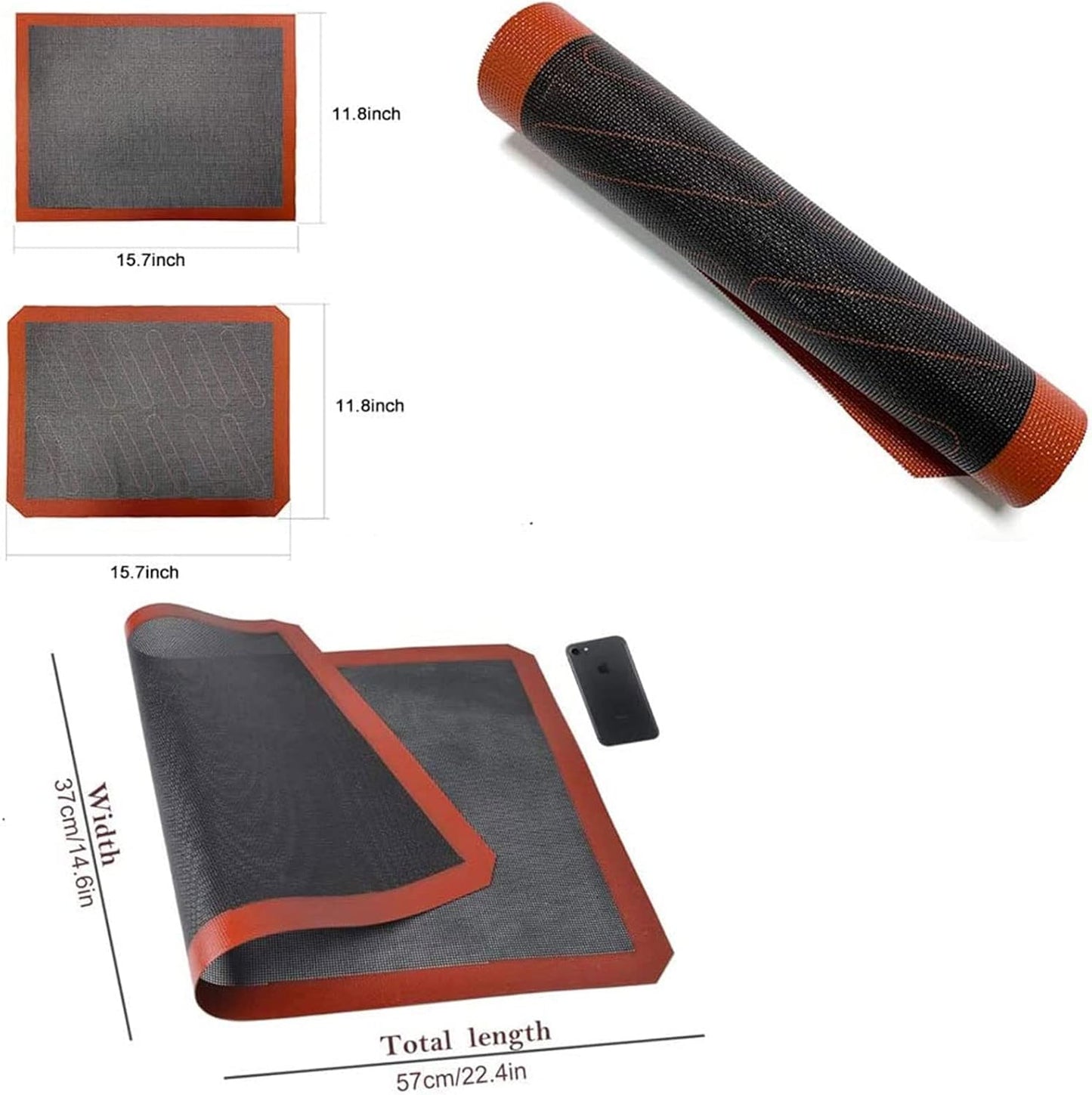 Silicone Hollow Baking Mat Set, 3 Pcs Non-Stick Oven Liner, Breathable Fiberglass Baking Mat for Cooking
