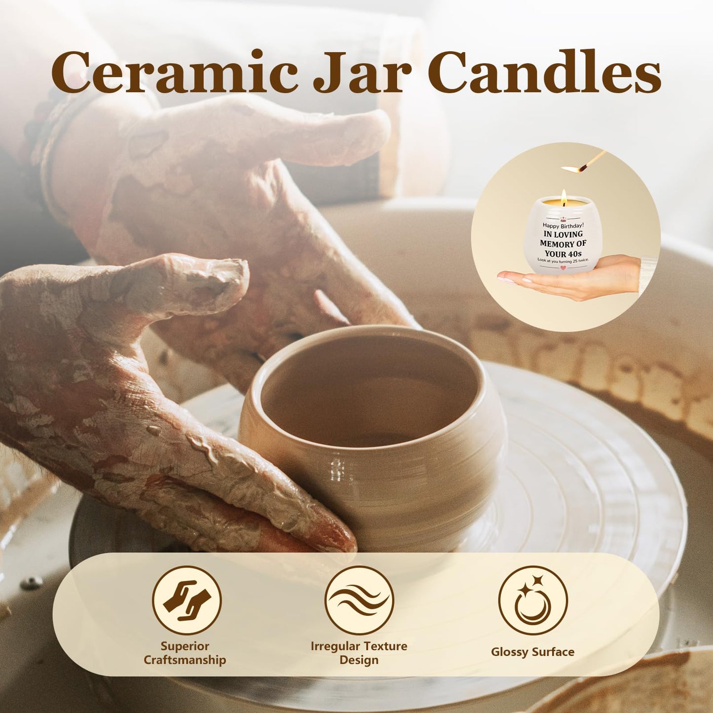 50th Birthday Gifts for Women - 18Oz Lavender Scented Soy Wax Candles, 1976 & 50 Year Old Gifts for Women Men Wife Her Sister Friend Mom, Happy Candles for 50th Birthday Decorations