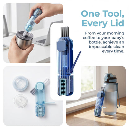 2Pcs 4 in 1 Cup Lid Gap Cleaning Brush Set,Multifunctional Crevice Cleaning Brush for Bottle,Multipurpose Bottle Cleaner with Compact Design Tiny Silicone Cup Holder Cleaner Tool,Kitchen Gadgets
