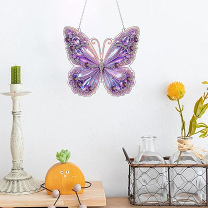 ARPADAMO Hanging Diamonds Art kit for Adult,DIY Butterfly Pendant Diamonds Painting Art Kit, 7.8x7.8 inch Acrylic Diamonds Painting Board Kit Ornament, Special Crystal Diamond Hanging Ornament
