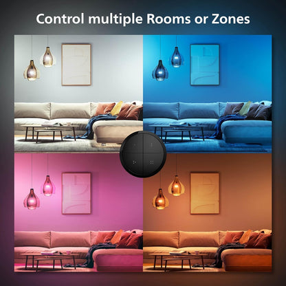 Philips Hue Wall Tap Dial Light Switch, Portable, White - 1 Pack - Requires Hue Lights and Hue Bridge - Smart Home - Easy, No-Wire Installation