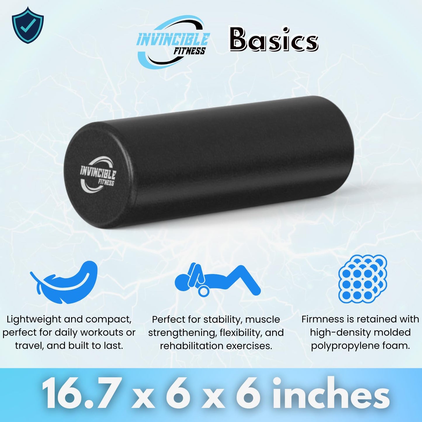 Invincible Fitness EPP Foam Roller for Deep Tissue Massage – Enhance Recovery, Relieve Pain, and Boost Mobility for a Stronger, Healthier You (Purple)