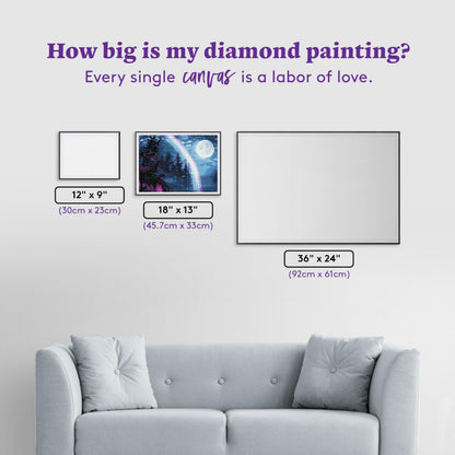 DIAMOND ART CLUB Wisteria Moon Diamond Painting Kit, Fun DIY Crafts for Adults, Round Diamond Art Canvas, 18" x 13" (45.7 cm x 33 cm)