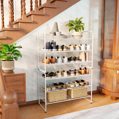 3 33" Closet, SUFAUY Tier Wide White Metal Shoe Rack for Stackable