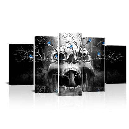 Artmyharbor Large Gothic Wall Art Skeleton Decor Skull Picture