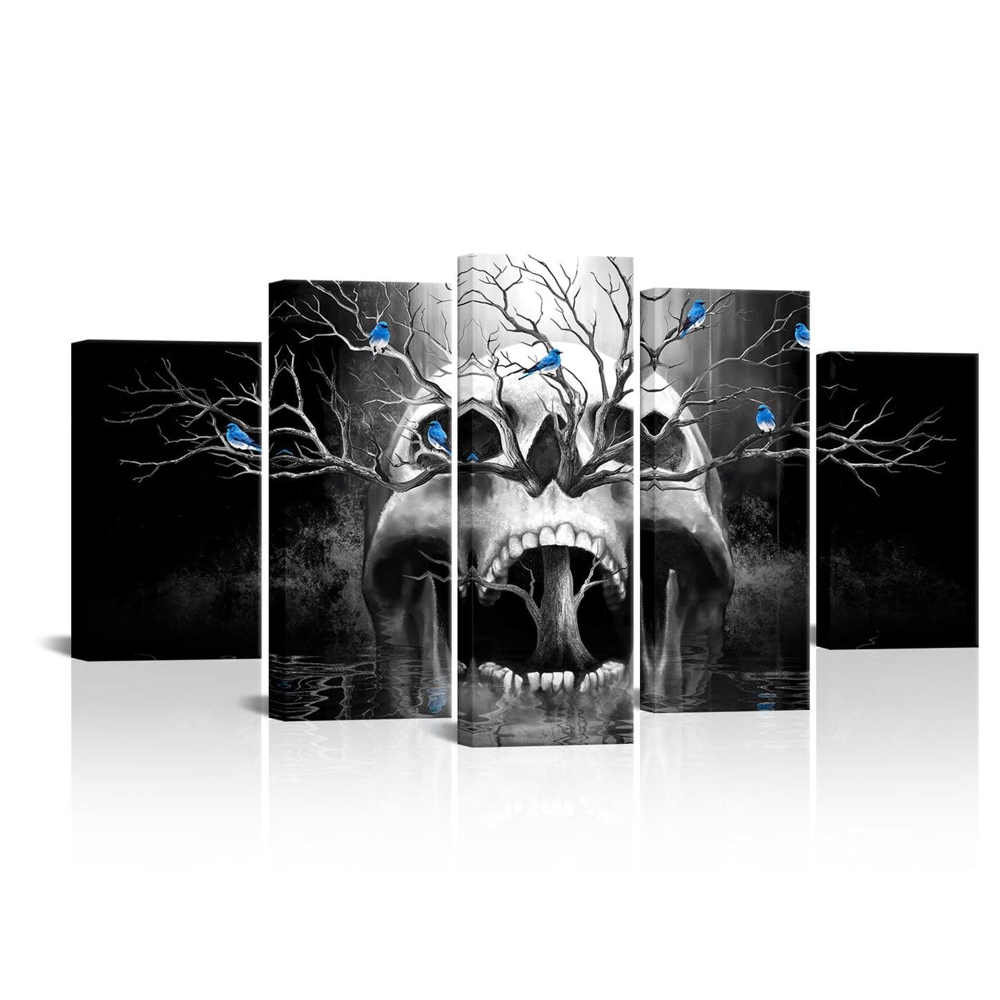 Artmyharbor Large Gothic Wall Art Skeleton Decor Skull Picture