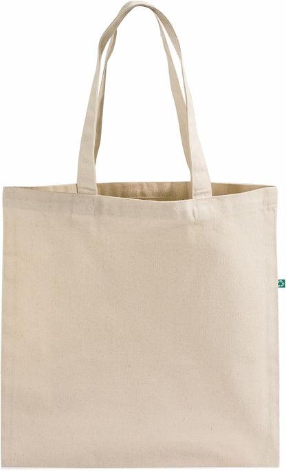 12 Pack 15x16 TBF Wholesale Recycled Canvas Tote Bags in Bulk Heavy Duty Reusable Cotton Cloth Plain Blank Bags