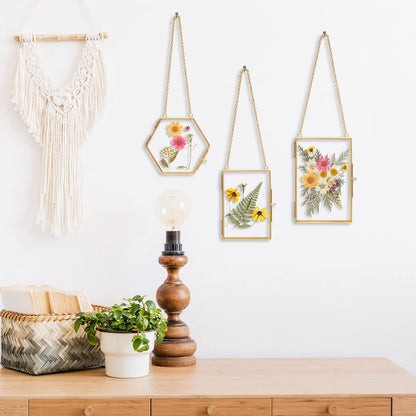 Relaxing Garden Pressed Flower Craft Kit for Adults & Women, DIY Floating Double Glass Frame Kit with Real Dried Flowers, Handmade Gift Art Project for Home Décor, Keepsake & Creative Crafts
