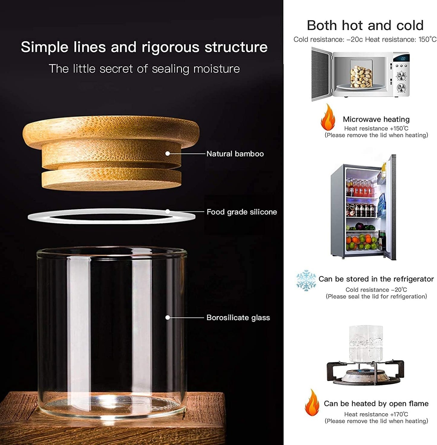 20 2.5oz Pcs Glass Spice Jars with Airtight Bamboo Lids, Labels and Pen, Mini Clear Food Storage Containers for the