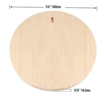 MUKLEI 4 Pack 12 Inch Round Wood Plaque, 3/4 Inch Thick Unfinished Wooden Circle Plaque Wooden Base for Craft Projects, Painting, Woodcarving, DIY Sign