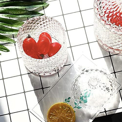 LUCKTE Rainie Love Home Basic Food Storage Organization Set-Crystal Diamond Faceted Jar with Crystal Lid,Suitable as A Candy Dish,Cookie Tin,Biscuit Barrel,Decorative Candy Jar (Transparent, 16 oz)