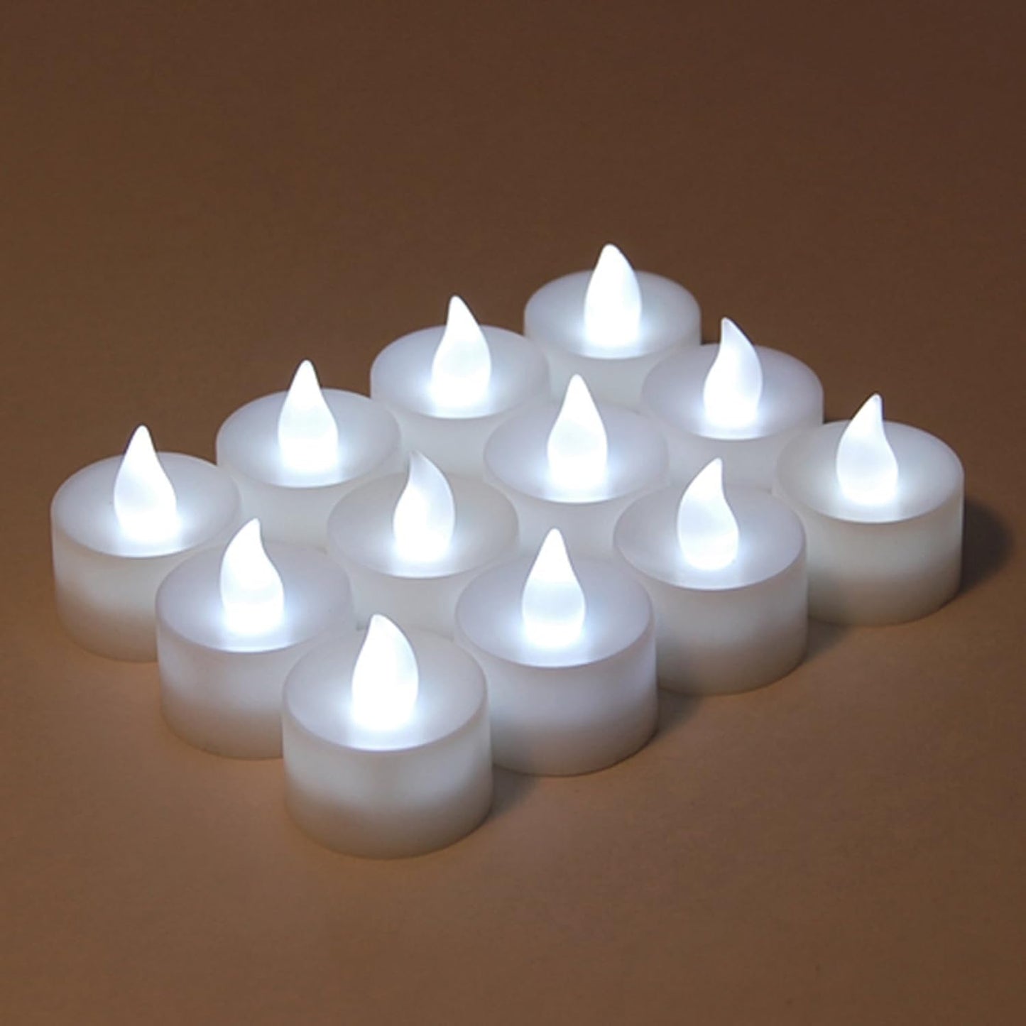 LumaBase Battery Operated Tea Light Candles, Green, Set of 12