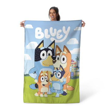 NORTHWEST Bluey Hooray Heelers Wall Hanging – Official Bluey Fabric Tapestry for Nursery, Playroom & Kids’ Birthday Banner, Party Decorations | 40 x 57 Inches