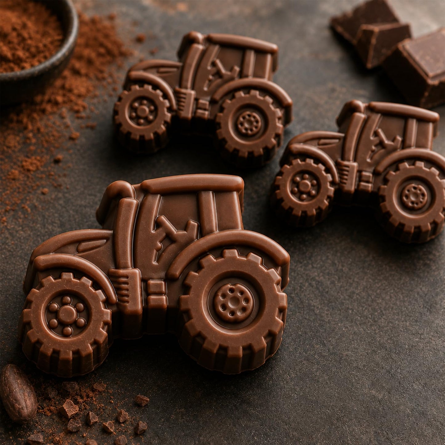 2 Pack Tractor Silicone Mold 3D Tractor Themed Silicone Molds Food Grade Non-Stick Silicone Molds Tractor Shape Cake Mold for Chocolate Candy Resin Epoxy Handmade Soap Gummy Ice Cube DIY Crafts