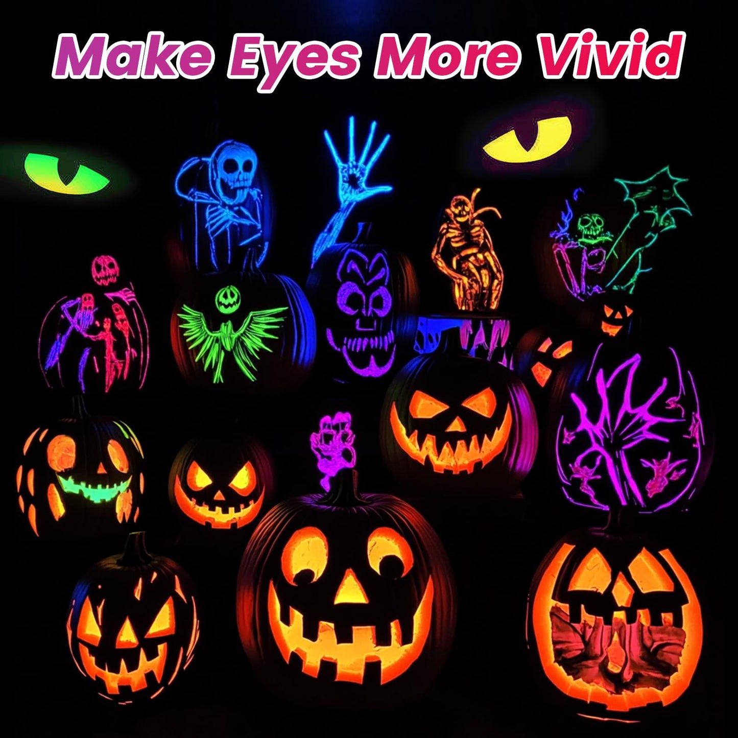YnGia Led Eyes for Mask Skeleton Ghost Black Cat Spider Pumpkin Spooky Tree, EL Panels Light for Cosplay DIY Themed Party Decor (Blue, 20mm)