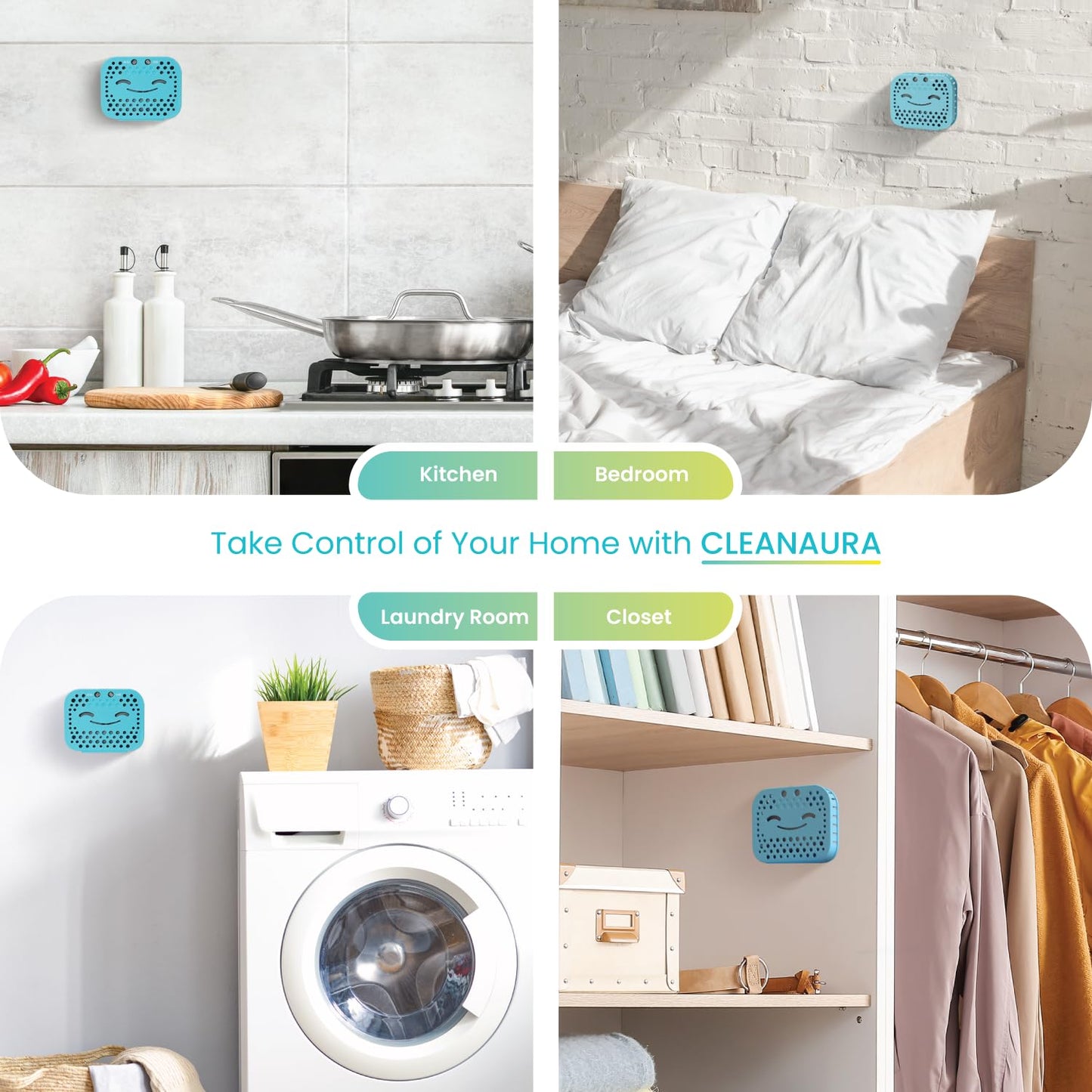 Home Zone Living CleanAura Deodorizing Filter Kit with Charcoal Filter Bag and Magnetic Sticker to Eliminate Odor