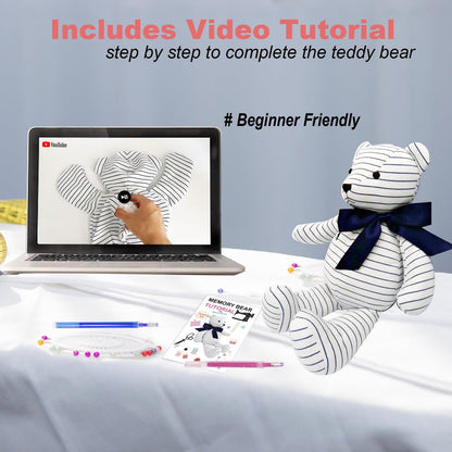 Topapfo Large 17 Inch Memory Bear Patterns for Sewing, Beginner Friendly Teddy Bear Templates with Detailed Instruction, Safety Eyes Noses Pins (17 Inch)